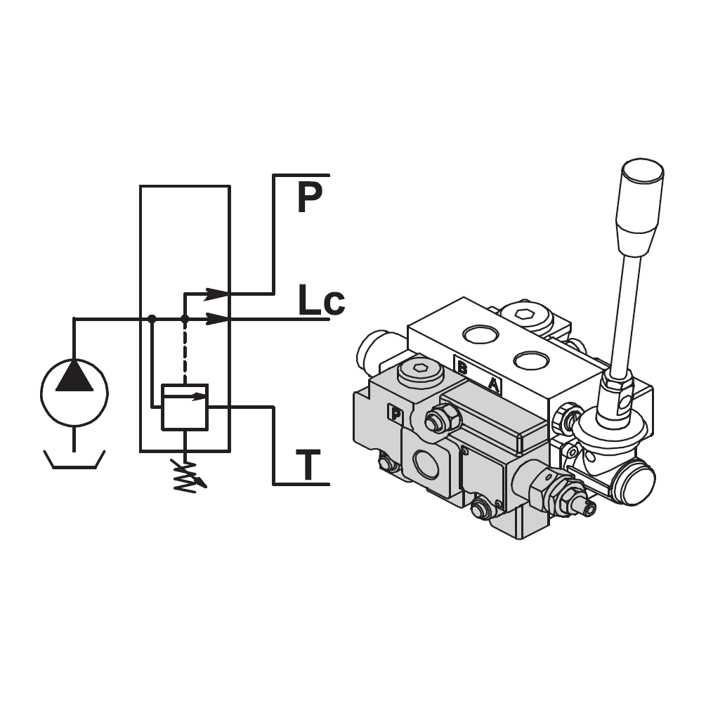 Q80 1/2" Standard Top/Side Ported Inlet c/w Relief