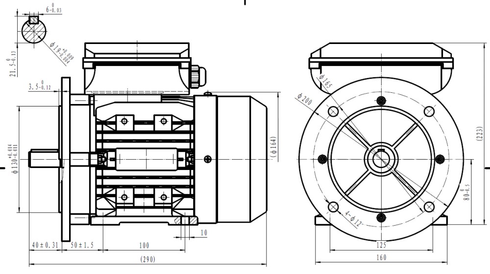 Single Phase 230v Electric Motor, 1.1Kw 2 pole 3000rpm with flange and foot mount Single Phase 230v Electric Motor, 1.1Kw 2 pole 3000rpm with flange and foot mount