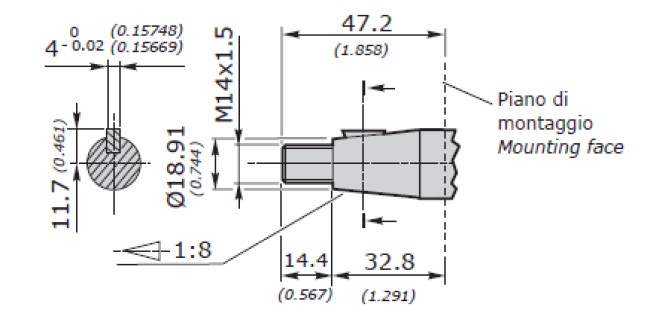 Galtech Hydraulic Gear Pump, Gp3, 19.3CC, Clockwise, 1" BSP Inlet, 3/4" BSP Outlet, EU 4Bolt 1/8 Taper