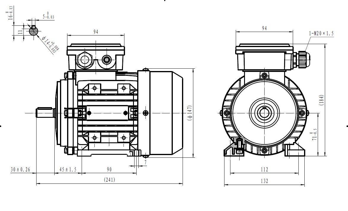 Three Phase 400v Electric Motor, 0.55Kw 2 pole 2760rpm with foot mount Three Phase 400v Electric Motor, 0.55Kw 2 pole 2760rpm with foot mount