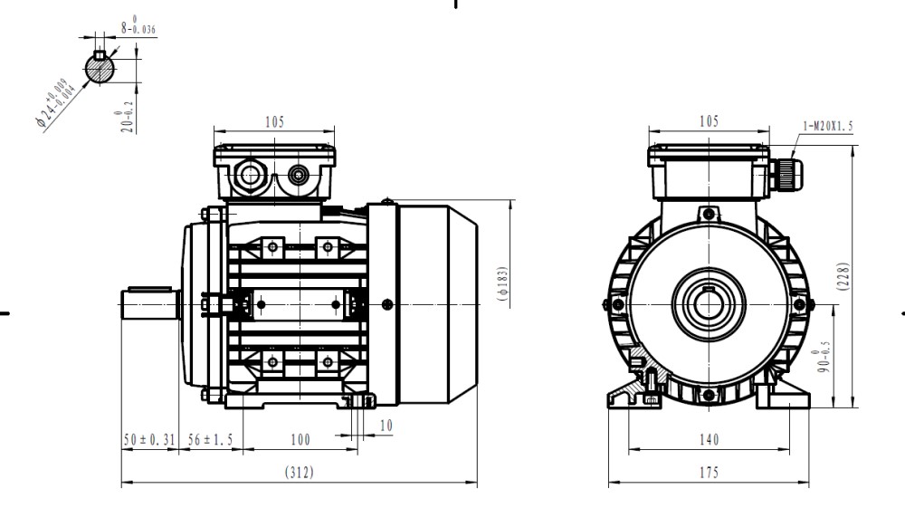 Three Phase 400v Electric Motor, 1.5Kw 2 pole 3000rpm with foot mount IE2 Three Phase 400v Electric Motor, 1.5Kw 2 pole 3000rpm with foot mount IE2