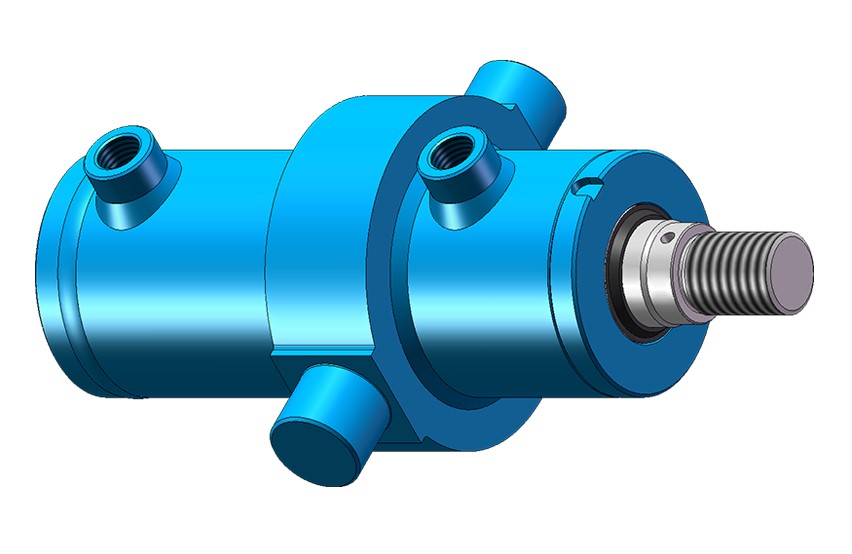 TRUNNION MOUNT, THREADED ROD, DOUBLE ACTING HYDRAULIC CYLINDER