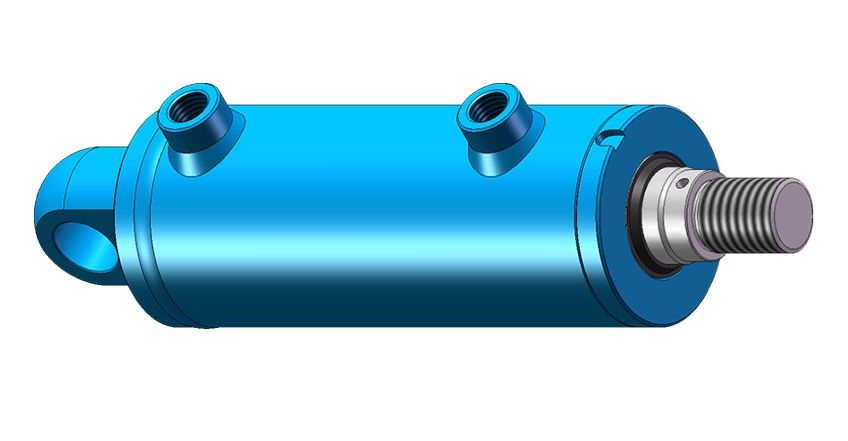 REAR MALE CLEVIS MOUNT, THREADED ROD, DOUBLE ACTING HYDRAULIC CYLINDER