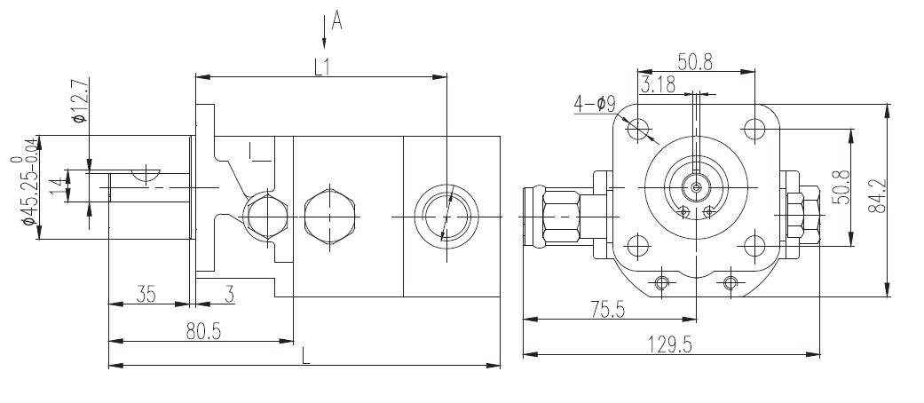 22 GPM Hydraulic two stage Hi-Low gear pump 4 Bolt Flange at 3600 rpm