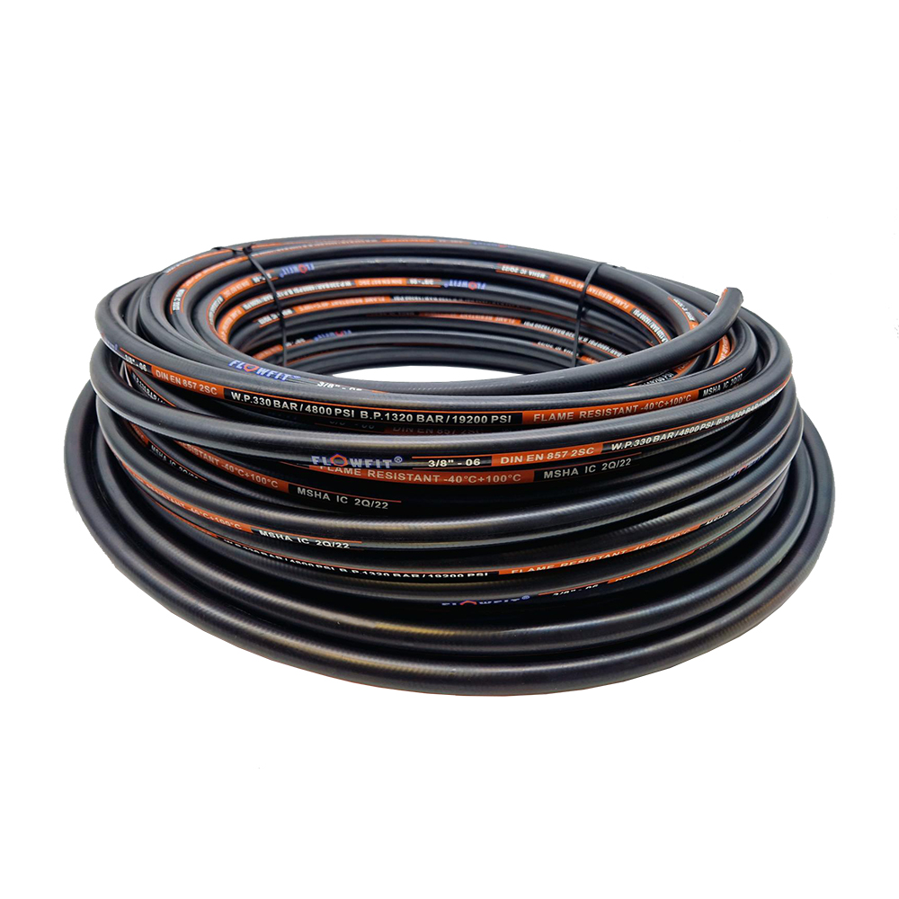 Reel of Flowfit SMOOTH Hydraulic Hose, EN857 2 Wire, 1/4" Bore, 25 Metre Coil
