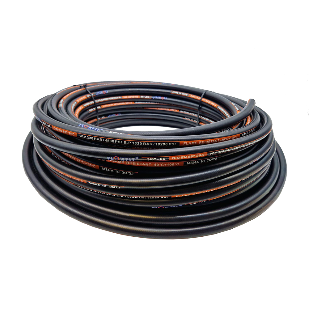 Reel of Flowfit SMOOTH Hydraulic Hose, EN857 2 Wire, 1/4" Bore, 10 Metre Coil