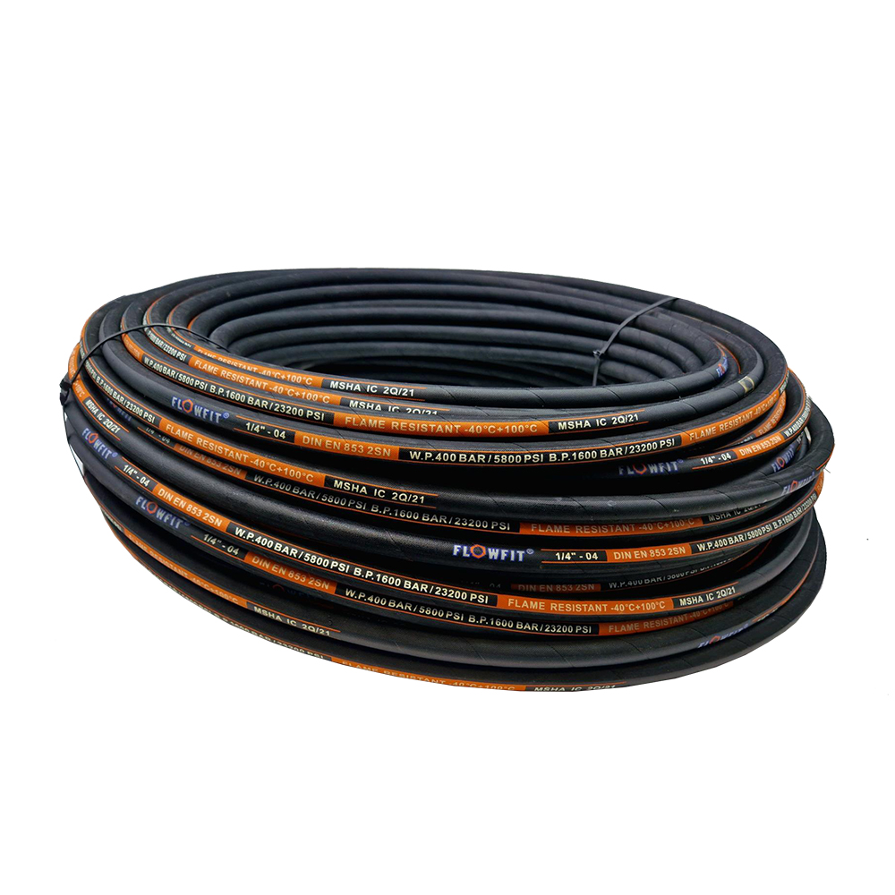 Reel of Flowfit STANDARD Hydraulic Hose, EN 857 2SN 2 Wire, 1/4" Bore, 50 Metre Coil