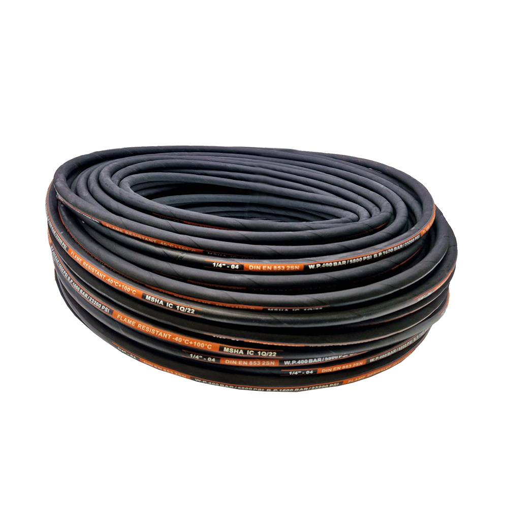 Reel of Unbranded STANDARD Hydraulic Hose, EN 857 2SN 2 Wire, 1/4" Bore, 25 Metre Coil