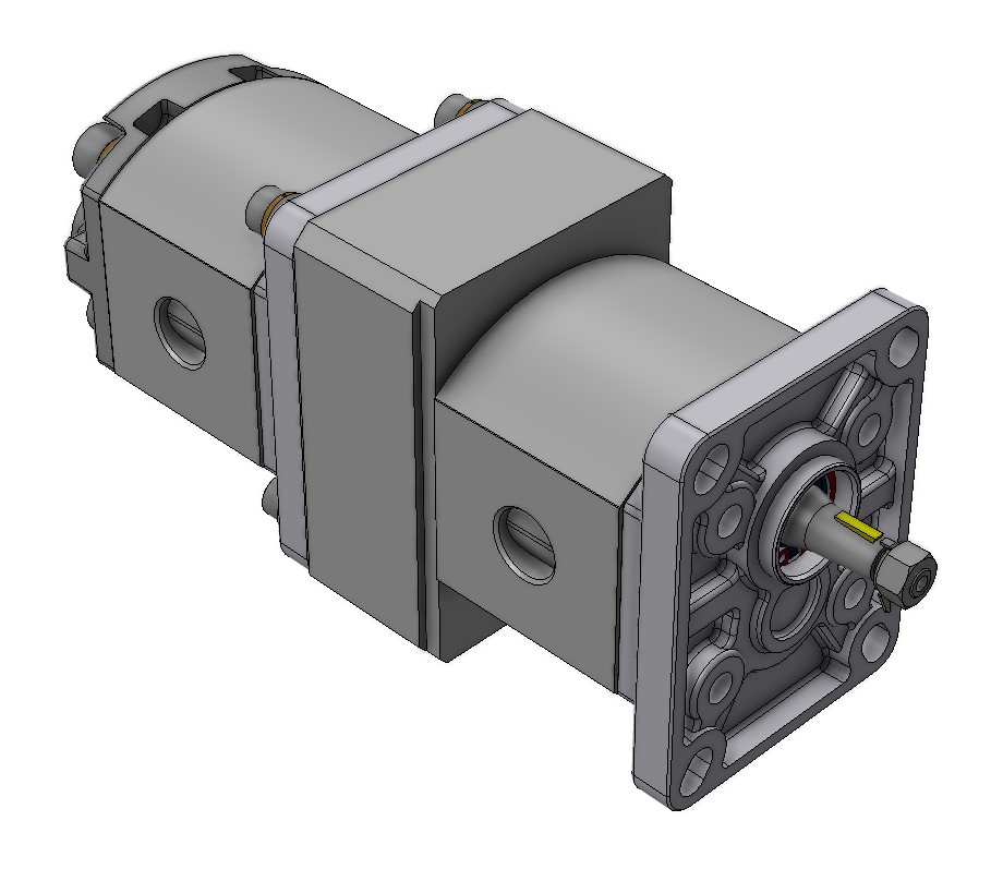 Group 1 to Group 1 Hydraulic Tandem Pump - 9.8 CC - Clockwise Rotation to 9.8 CC - Clockwise Rotation