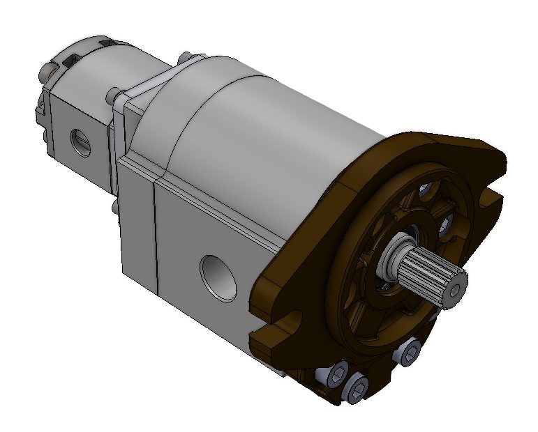 Group 3 to Group 1 Hydraulic Tandem Pump - 62 CC - to 9.8 CC - Clockwise Rotation - SAEB 2Bolt 13T Shaft