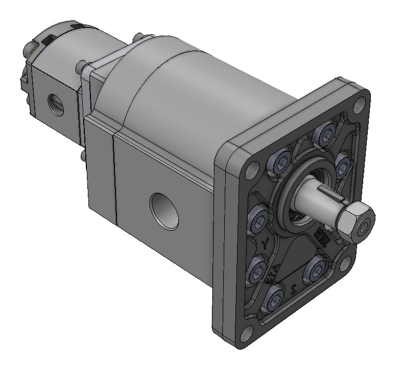 Group 3 to Group 1 Hydraulic Tandem Pump - 62 CC - Clockwise Rotation to 9.8 CC - Clockwise Rotation