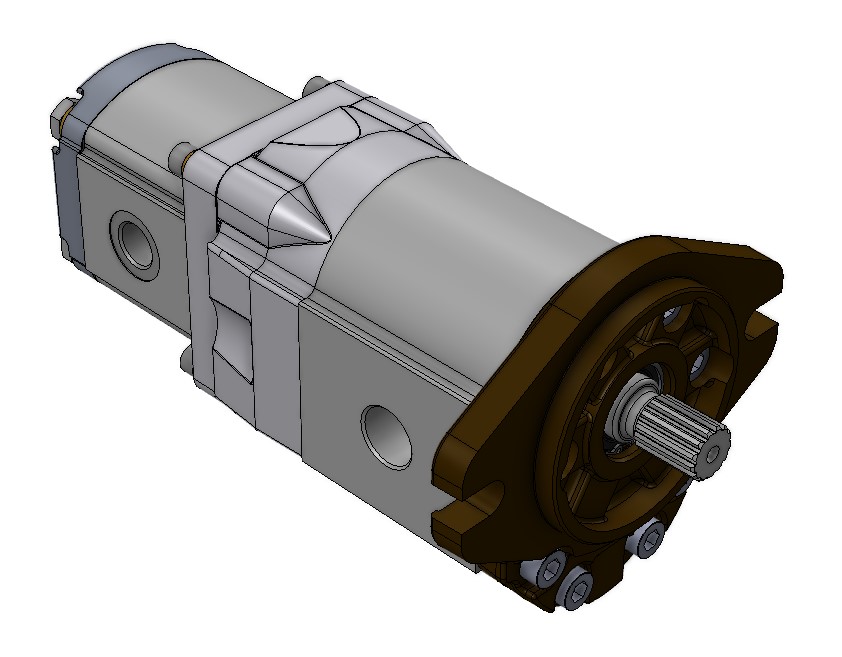 Group 3 to Group 2 Hydraulic Tandem Pump - 62 CC - to 26 CC - Clockwise Rotation - SAEB 2Bolt 13T Shaft Group 3 to Group 2 Hydraulic Tandem Pump - 62 CC - to 26 CC - Clockwise Rotation - SAEB 2Bolt 13T Shaft