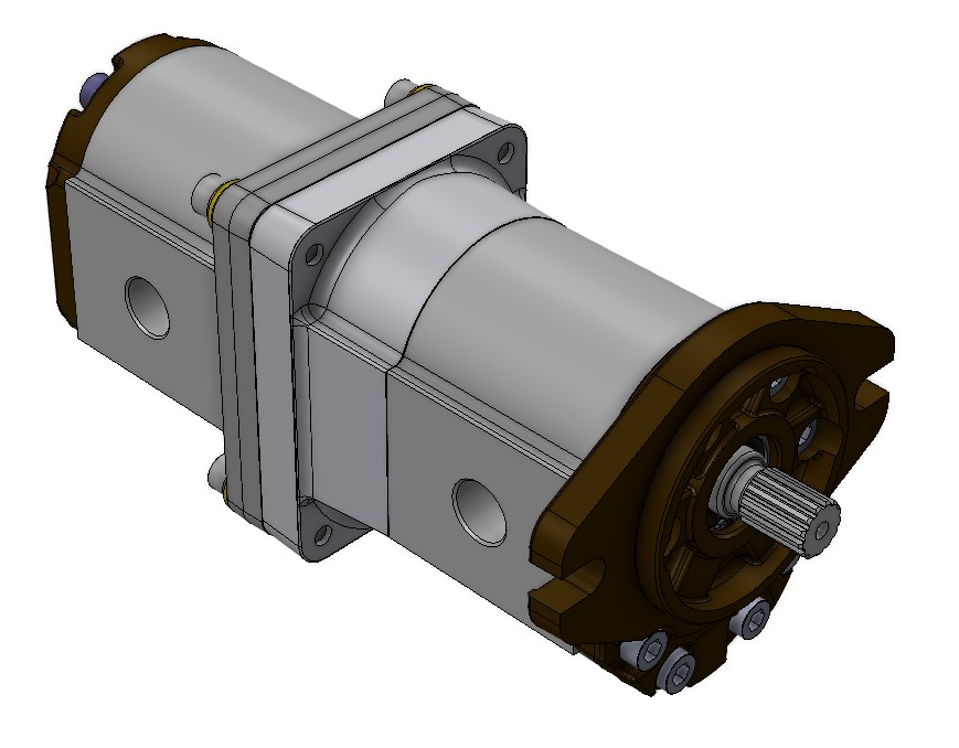 Group 3 to Group 3 Hydraulic Tandem Pump SAE 2Bolt Splined Shaft 30