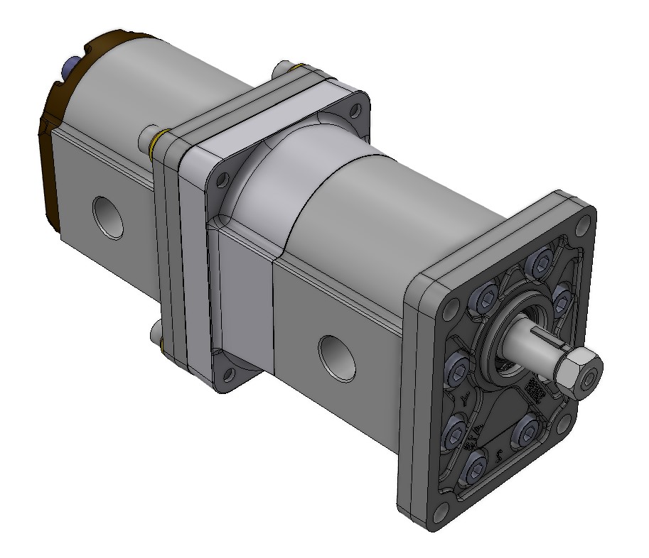 Group 3 to Group 3 Hydraulic Tandem Pump - 62 CC - Clockwise Rotation to 62 CC - Clockwise Rotation