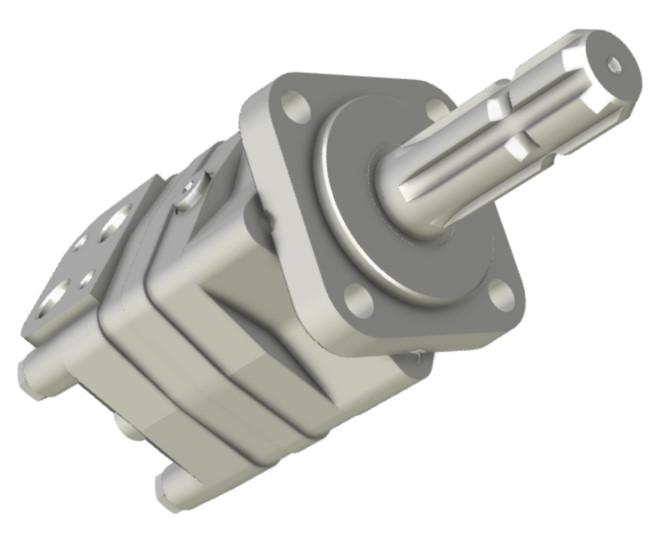 M+S Hydraulic Motor 80 CC/Rev, 4 bolt mount, 34.85 PTO DIN 9611 form 1 shaft.