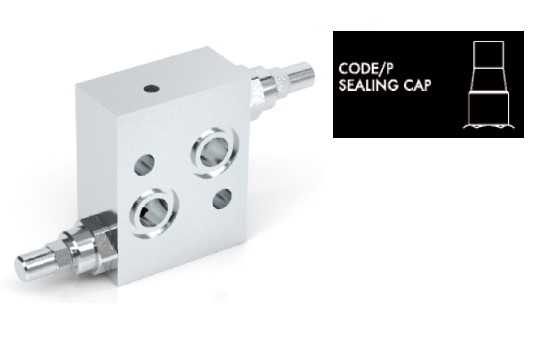 Dual Cross Line Relief Valve 50-250 bar For Danfoss Motors OMS c/w Brake Port VAU 1/2" DE Sealing Cap