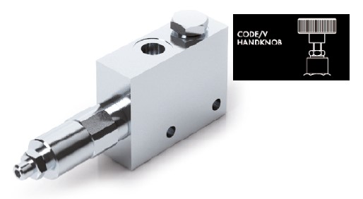 Hydraulic Pressure Reducing Valve With Check, VRPRL 3/8", 35-180 Bar, Handknob