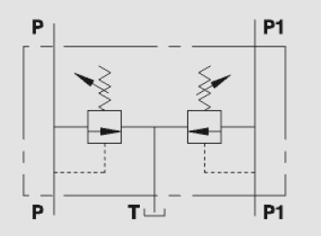 Hydraulic Double Relief Valve, VMPD 3/8", 80-300 Bar, Standard