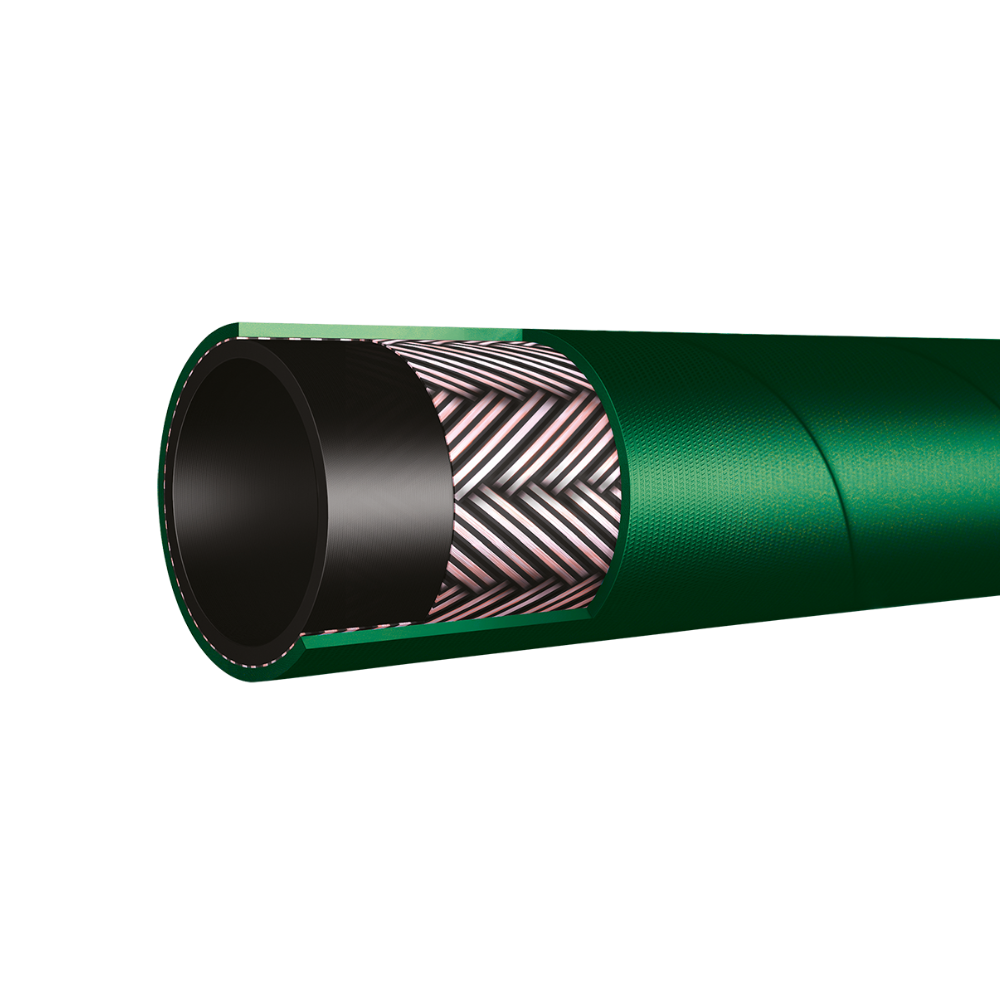 Oil Return / Fuel Hose, EN854  SAE 100R6, 1" Bore, 25 metre Coil, Green