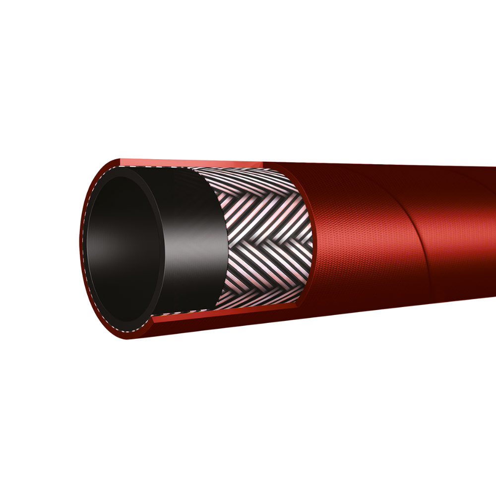 Oil Return / Fuel Hose, EN854  SAE 100R6, 1/4" Bore, 50 metre Coil, Red