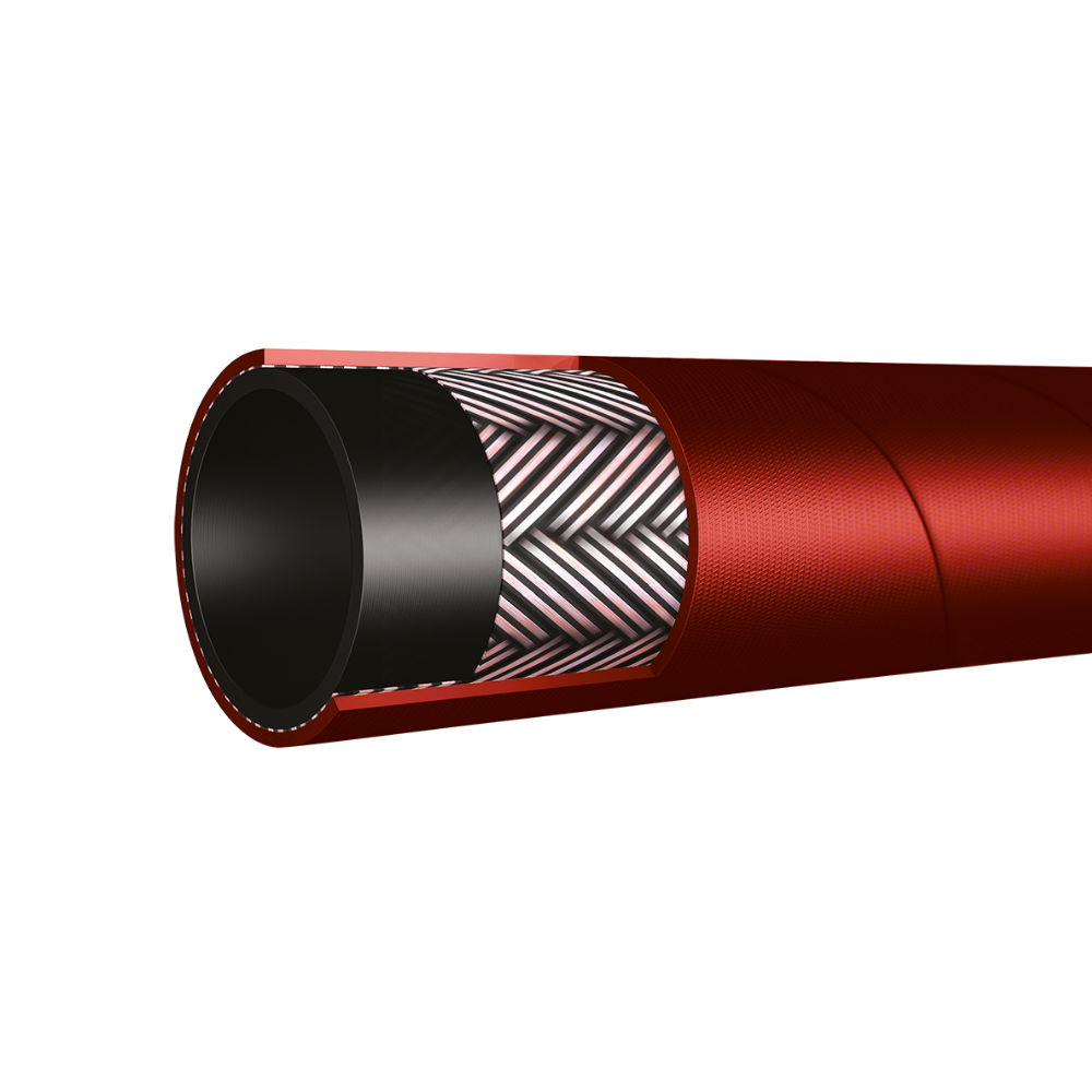 Oil Return / Fuel Hose, EN854  SAE 100R6, 1" Bore, 25 metre Coil, Red