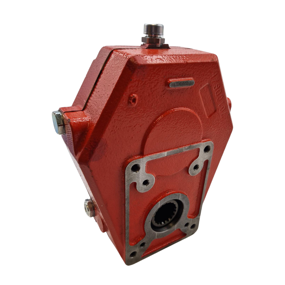Hydraulic Series 70012 Cast Iron PTO Gearbox, Group 3, Male Shaft, Ratio 1:3:8