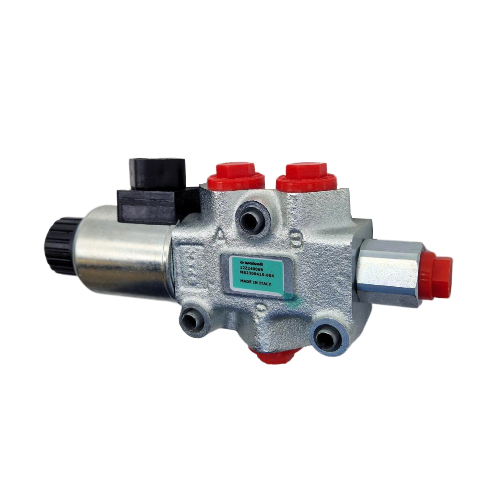 Walvoil, 12V DC, 3 Ways, 3/8" BSP, Closed Centre, Drain Port, Galvanized Solenoid Diverter Valve, DFE052/3B18ES-Y201-12VDC-CRZ