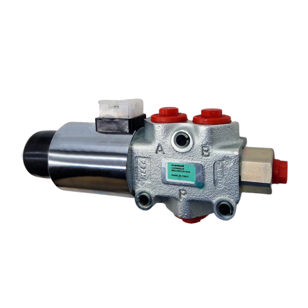 Walvoil, 12V DC, 3 Ways, 1/2" BSP, Open Centre, Drain Port, Galvanized Solenoid Diverter Valve, DFE102/3A18ES-Y202-12VDC-CRZ