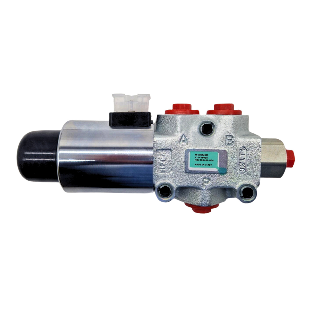 Walvoil, 12V DC, 3 Ways, 1/2" BSP, Open Centre, Drain Port, Galvanized Solenoid Diverter Valve, DFE102/3A18ES-Y202-12VDC-CRZ