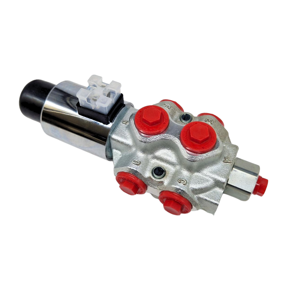 Walvoil, 12V DC, 6 Ways, 1/2" BSP, Open Centre, Drain Port, Galvanized Solenoid Diverter Valve, DFE102/6A18ES-Y202-12VDC-CRZ Walvoil, 12V DC, 6 Ways, 1/2" BSP, Open Centre, Drain Port, Galvanized Solenoid Diverter Valve, DFE102/6A18ES-Y202-12VDC-CRZ