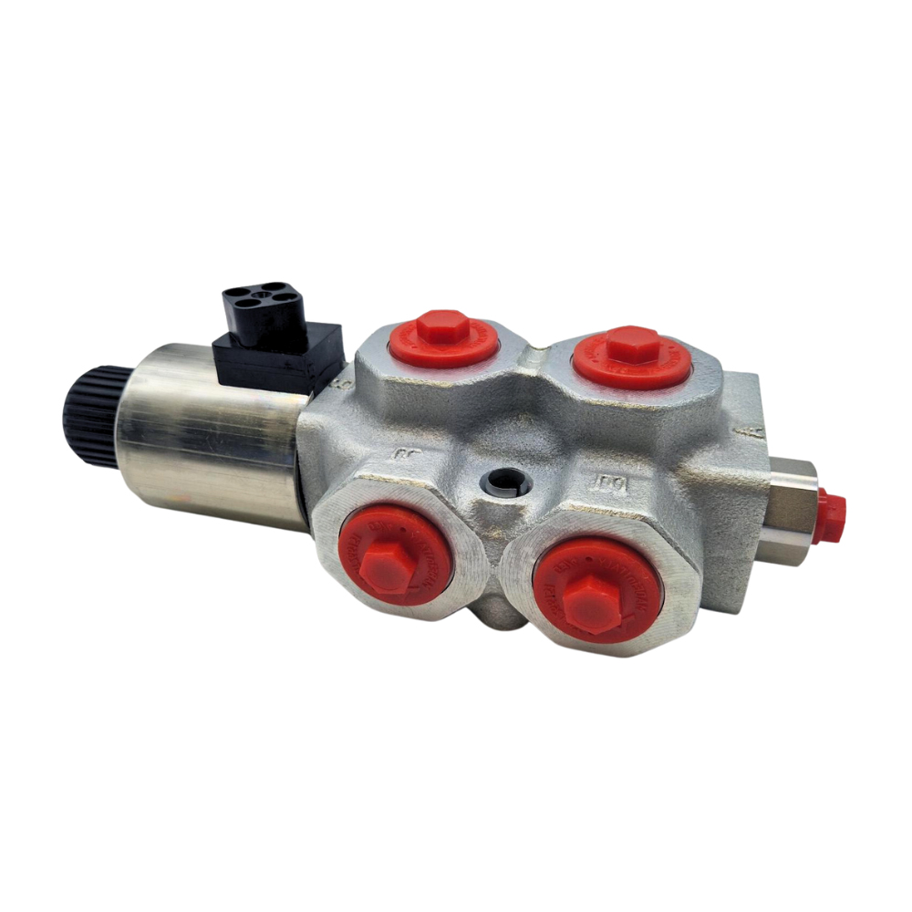 Walvoil, 12V DC, 6 Ways, 3/4" BSP, Open Centre, Drain Port, Solenoid Diverter Valve, DFE20/6A18ES-Y200-12VDC-CRZ