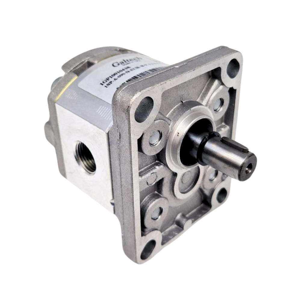 Galtech Hydraulic Gear Pump, Gp1, 0.89CC, Clockwise, 3/8" BSP Inlet, & Outlet, EU 4Bolt Parallel Shaft