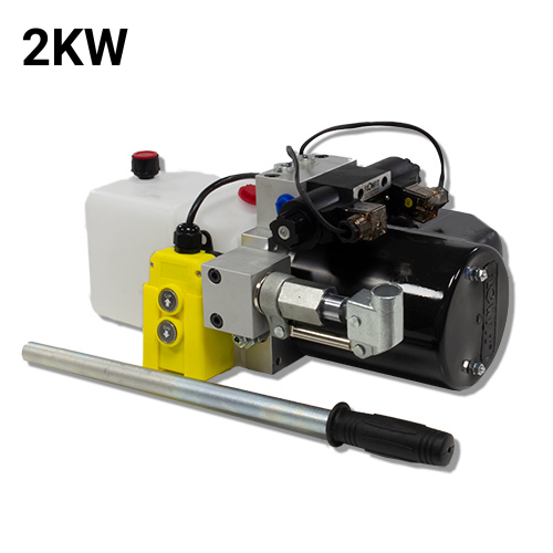 Flowfit 24V DC Double Acting Hydraulic Power pack 2KW with 2.5L Tank & Back Up Hand Pump