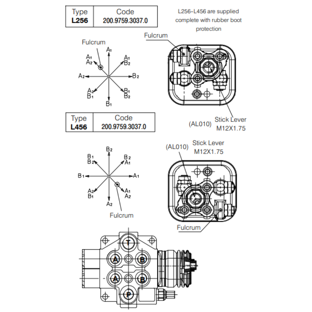 L256/456 Joystick Lever Assembly for Bucher HDS15 & HDM18 L256/456 Joystick Lever Assembly for Bucher HDS15 & HDM18