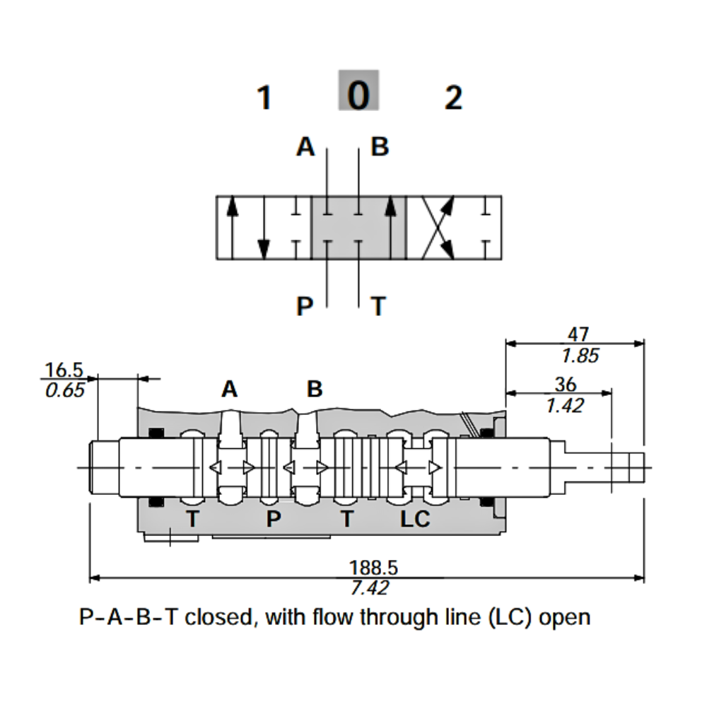 Walvoil Spool A, SD11, Double Acting, 3 Position, A/B Closed in Neutral