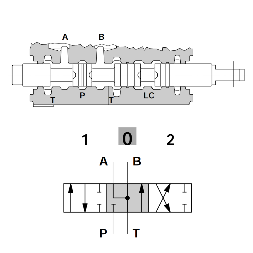 Walvoil Spool 2, SD18, Double Acting, 3 Position, A/B Open in Neutral