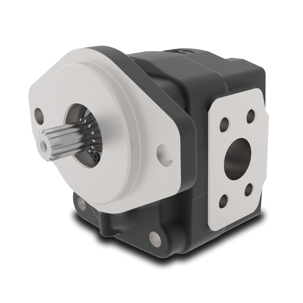 Walvoil 3TPW Hydraulic Cast Iron Gear Pump, Group 3, 23.9CC, Clockwise, SAE J5-1, 25mm Inlet & 19mm Outlet, SAEB 2 Bolt 13T Spline