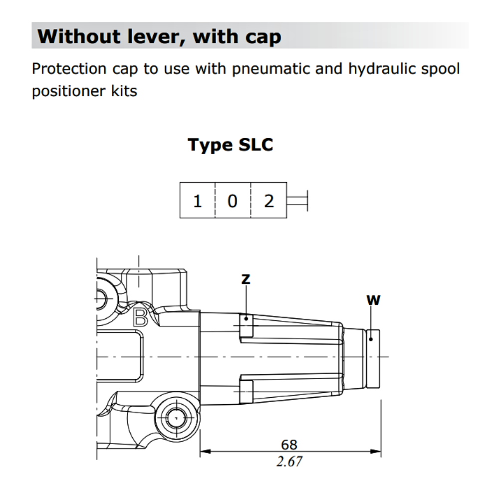 Walvoil, Type SLC, Without Lever Pivot Box, With Cap, SD5, DF5 Walvoil, Type SLC, Without Lever Pivot Box, With Cap, SD5, DF5