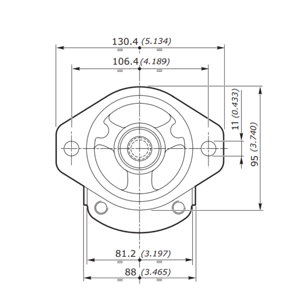 Walvoil 2SM Gear Motor Flange Kit SAEA, K Seal Walvoil 2SM Gear Motor Flange Kit SAEA, K Seal