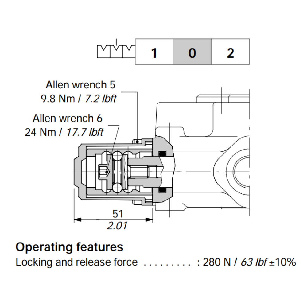 Walvoil Detent Kit, 3 Positions, Type 8, SD11, SD14