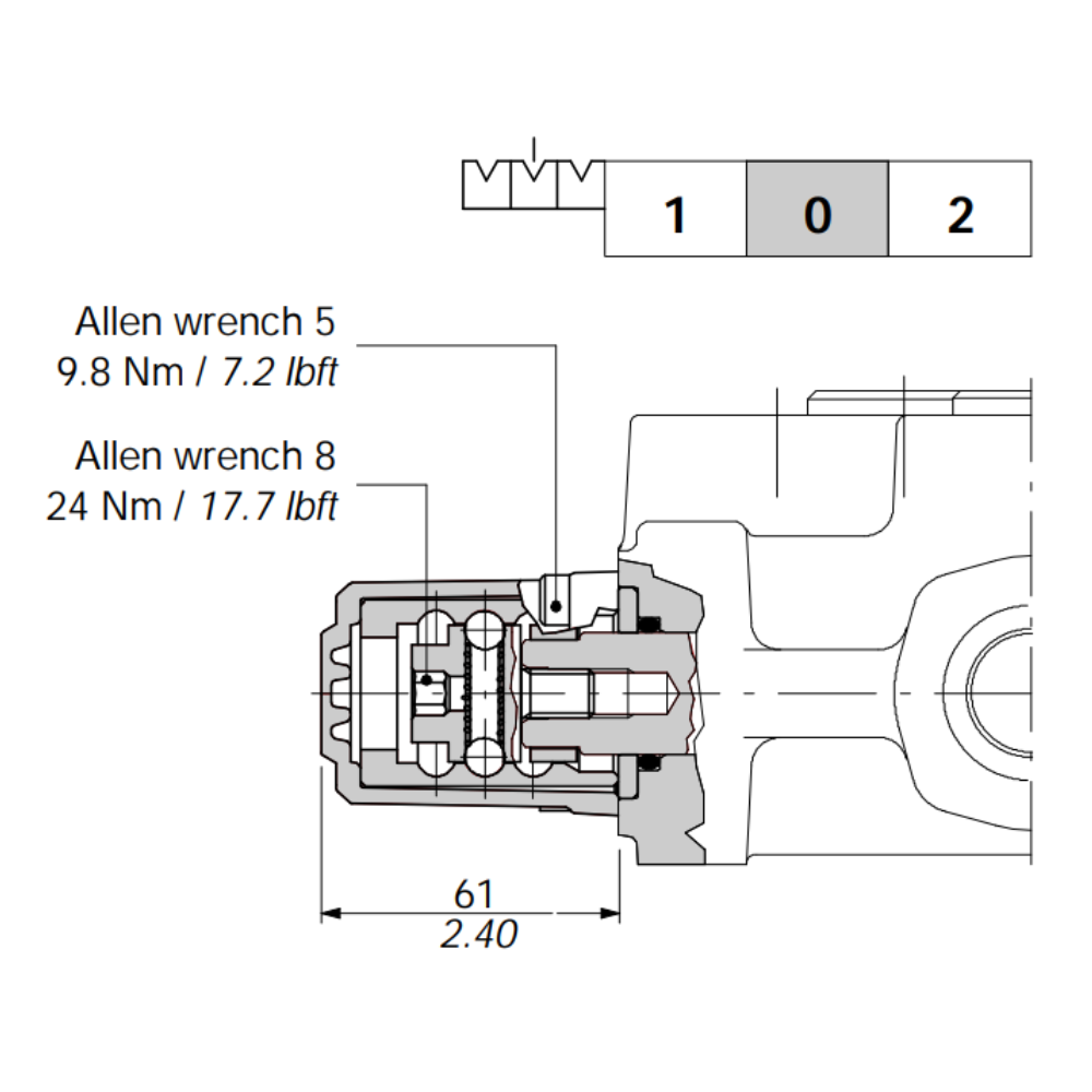 Walvoil Detent Kit, 3 Positions, Type 8, SD18, SD25
