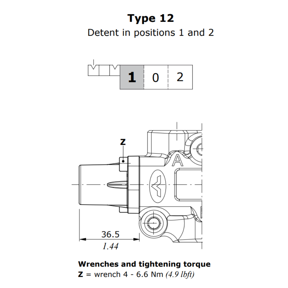 Walvoil, DF5, Detent Kit In Positions 1 and 2, Type 12