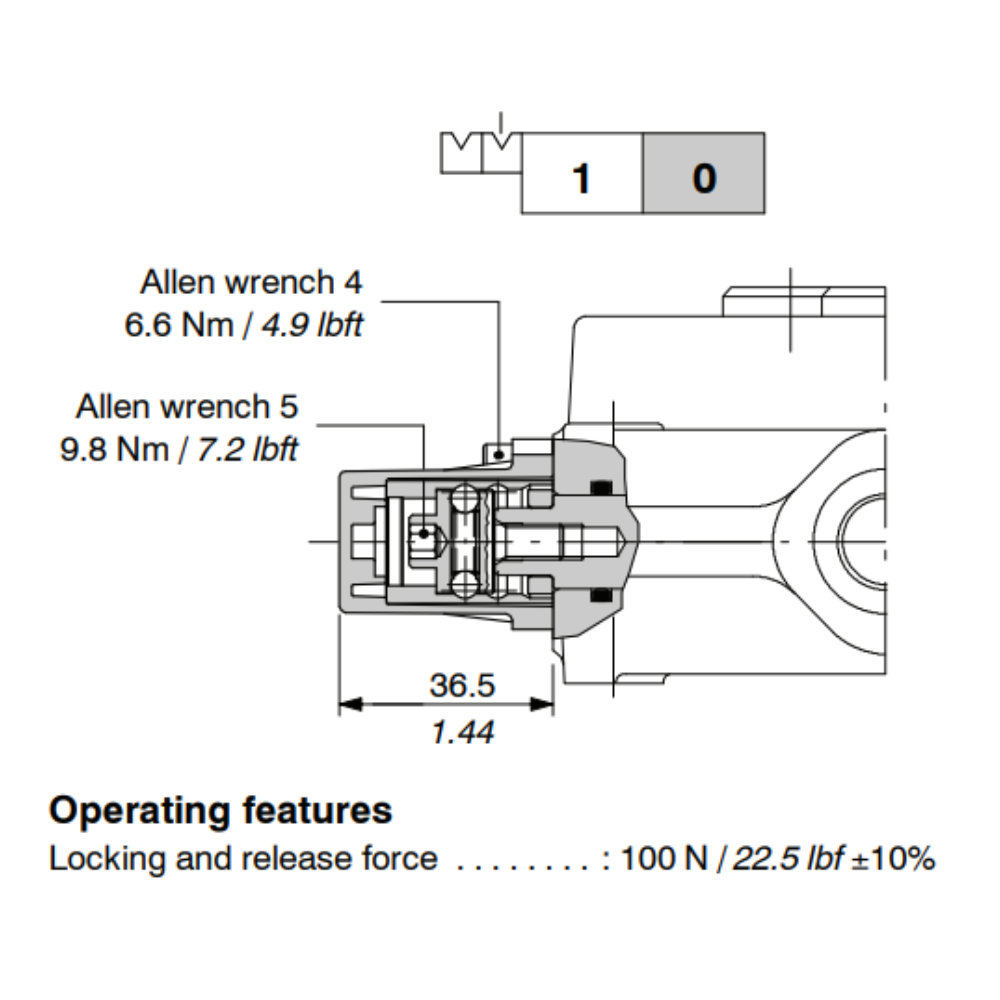 Walvoil SD5, Type 15 Kit, 2 Positions, Detent in Position 1 & Neutral