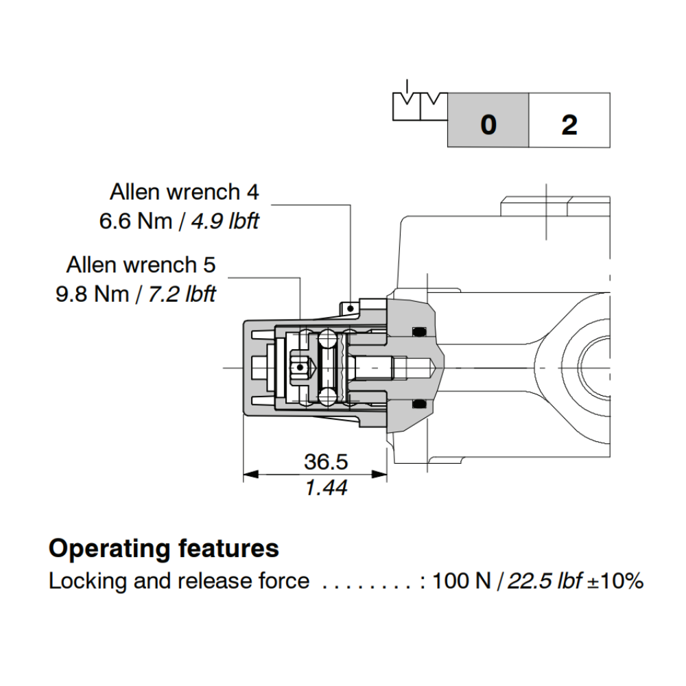 Walvoil SD5, Type 16 Kit, 2 Positions, Detent in Position 2 & Neutral
