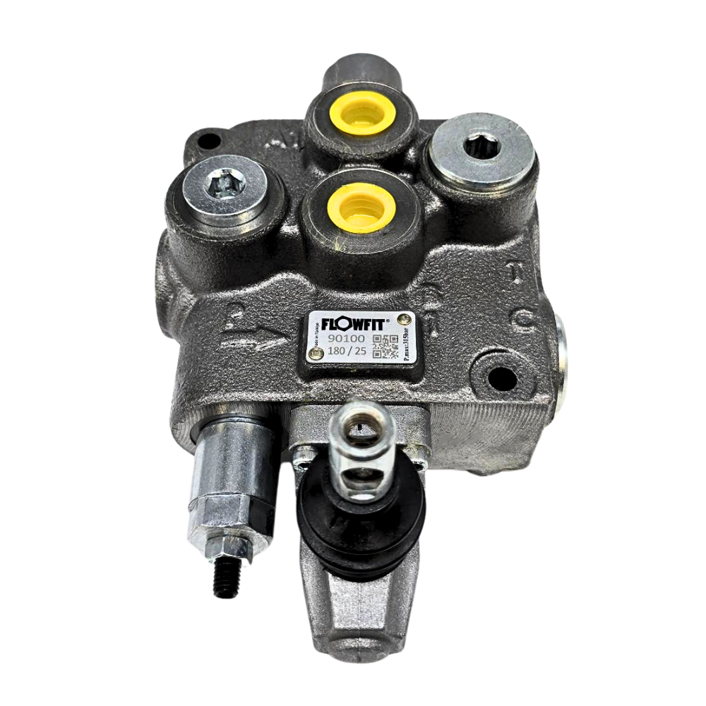Flowfit 1 Bank Monoblock Valve, 1/2 BSP, 90 L/Min Double Acting Cylinder Spool 3 Positions