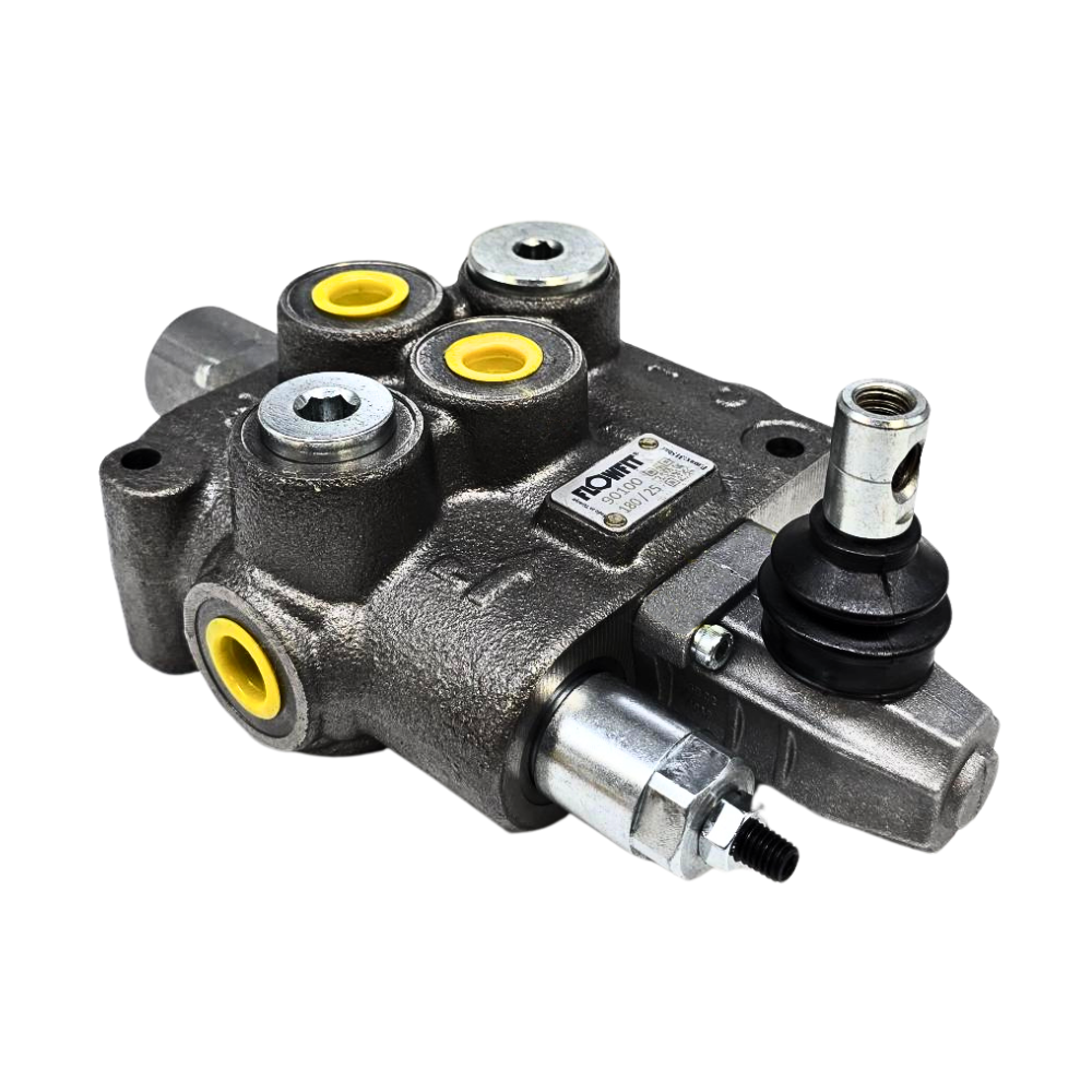 Flowfit 1 Bank Monoblock Valve, 1/2 BSP, 90 L/Min Double Acting Cylinder Spool 3 Positions