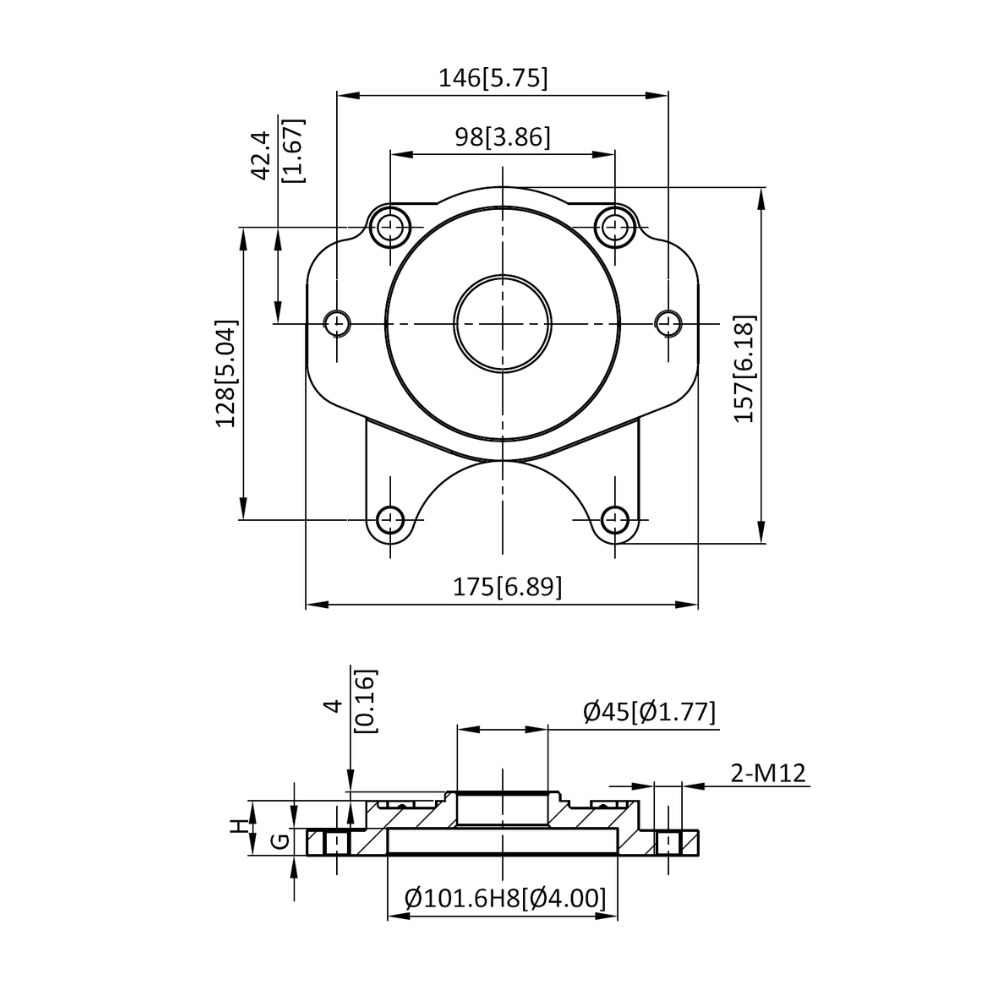 SAE B 2-Bolt Hydraulic Pump Flange for PTO Gearboxes SAE B 2-Bolt Hydraulic Pump Flange for PTO Gearboxes