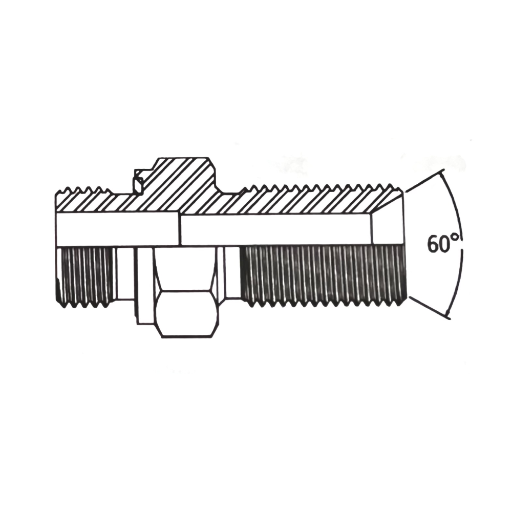 BSP MALE CAPTIVE SEAL FOR 3869 X BSP MALE BULKHEAD ONLY COMPLETE WITH SEAL, 1/4" BSP (CS) X 1/4" BSP
