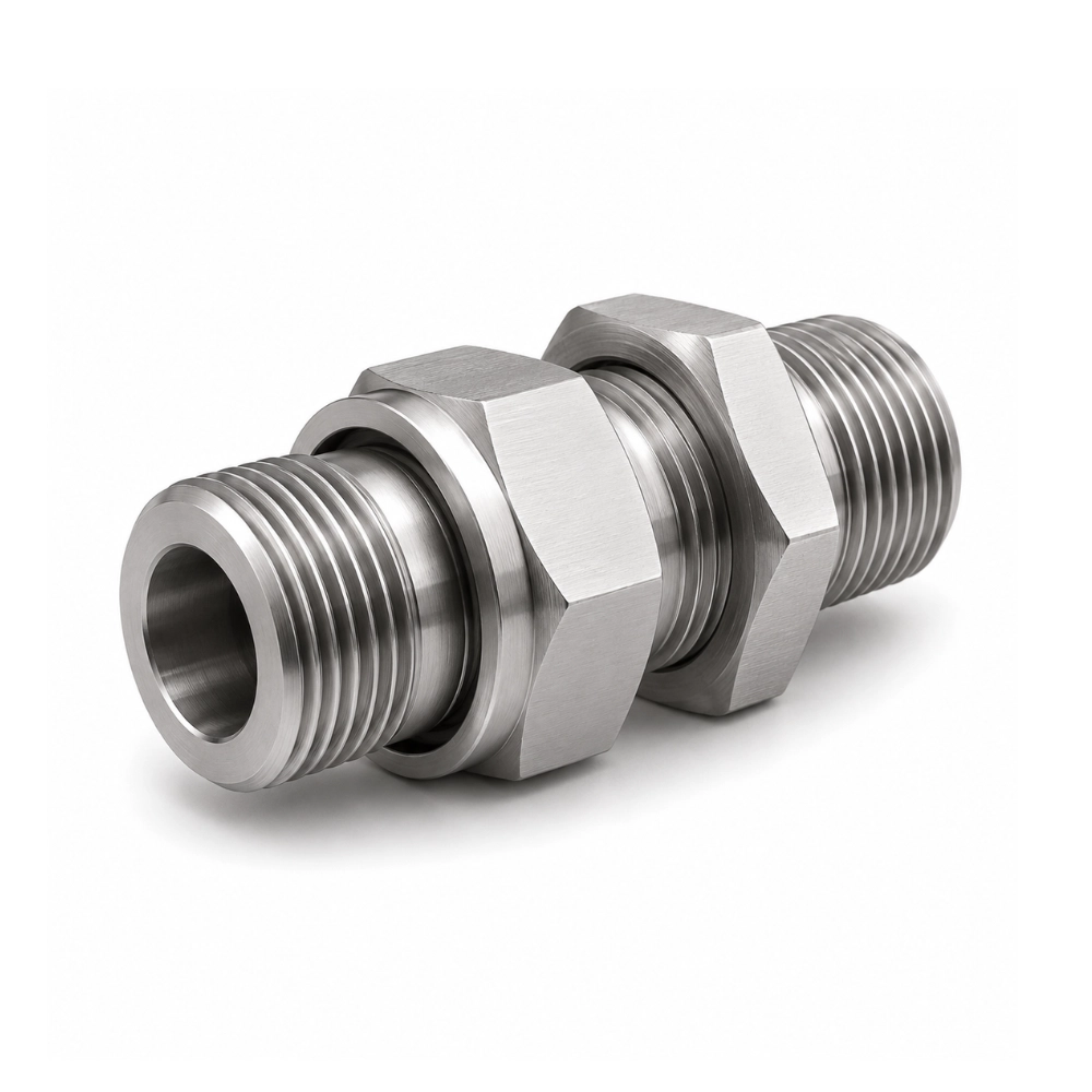 1/4" BSP Captive Seal x 1/4" BSP Male Bulkhead Complete With Seal & Nut Hydraulic Adaptor