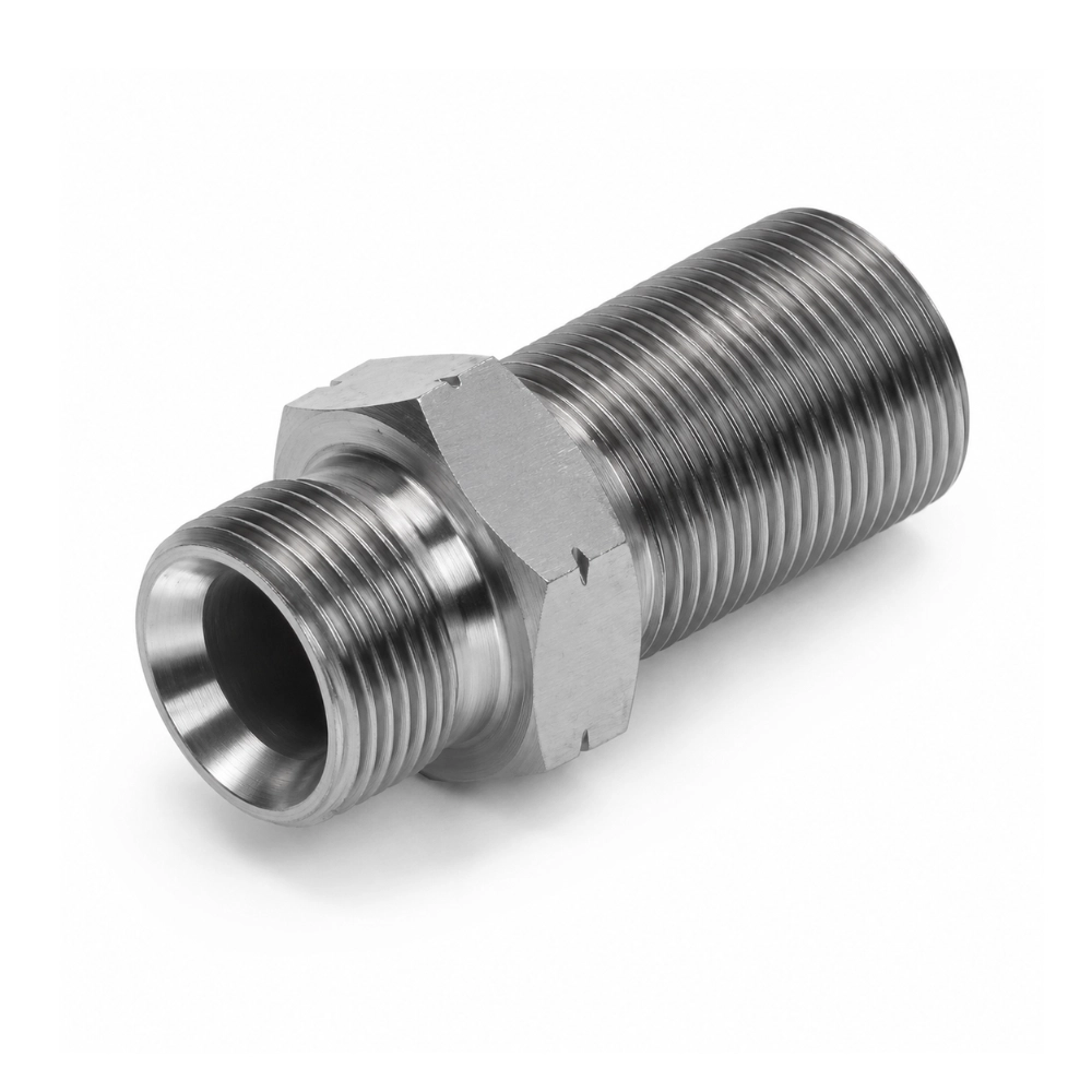 M12 Metric Male to Male 1.5mm Pitch Bulkhead Only Hydraulic Adaptor